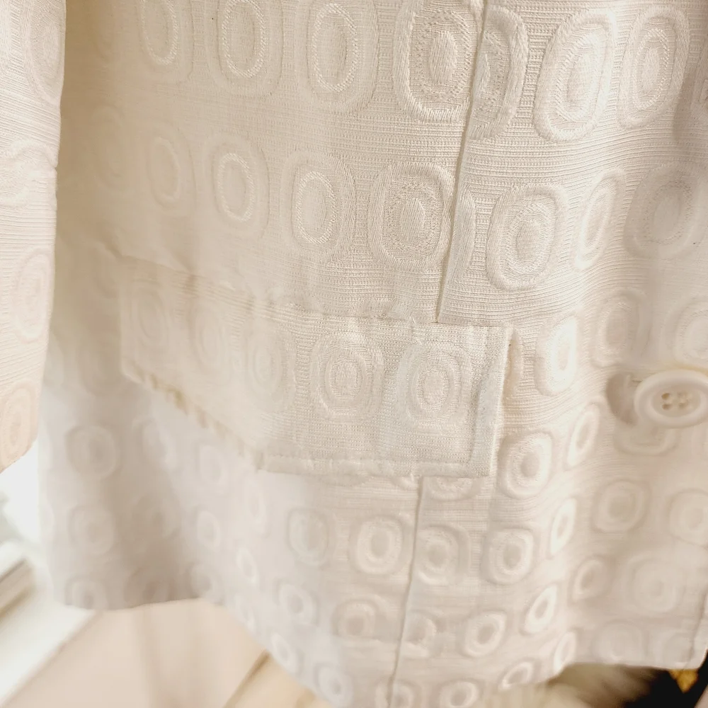 Ashley Stewart 16-White Textured Skirt Suit Church Mother of the Bride Business - Picture 4 of 11